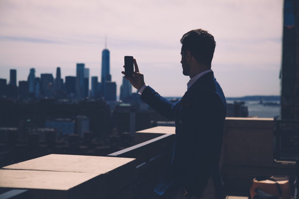 Real estate agent with phone