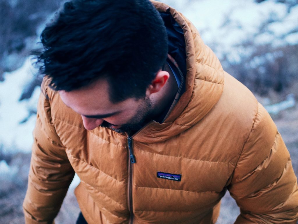 Man wearing a Patagonia jacket outside
